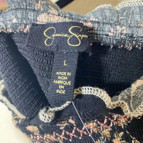 Jessica Simpson Clarice Cap Sleeve Smocked Tiered Floral Maxi Dress Sz Large NWT - Picture 6 of 8